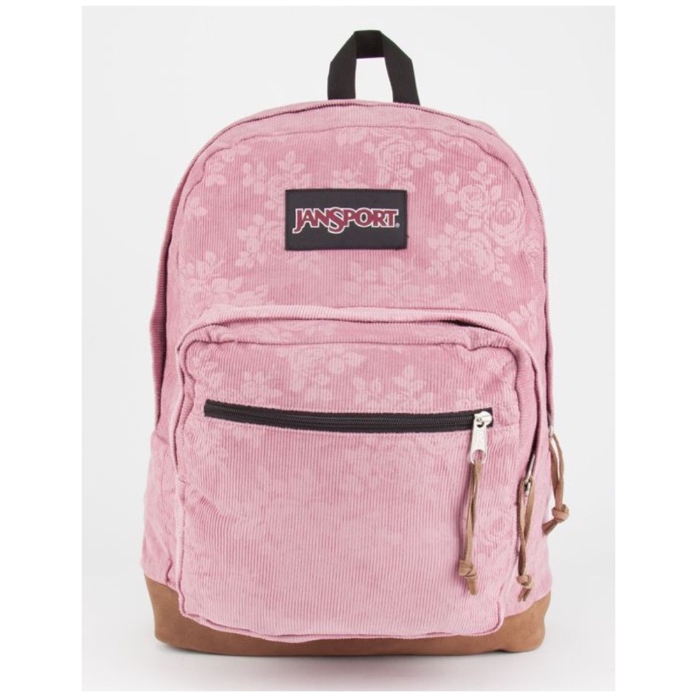 Jansport Rose Print Velvet Backpack